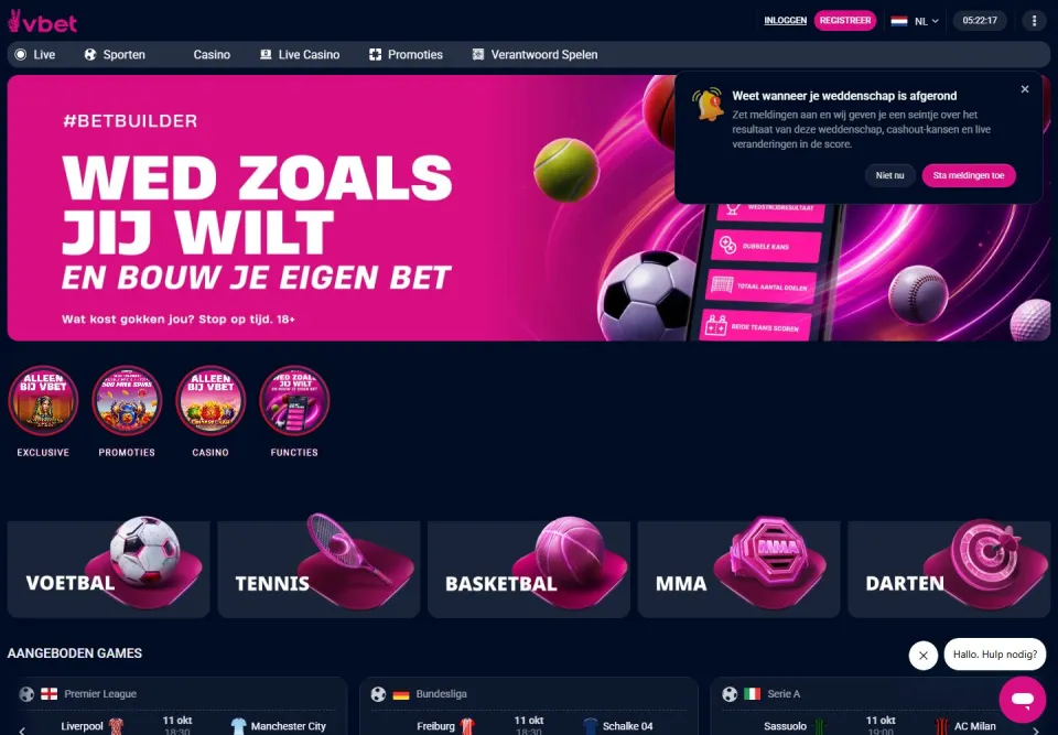VBET: Page d'accueil (vbet.nl)